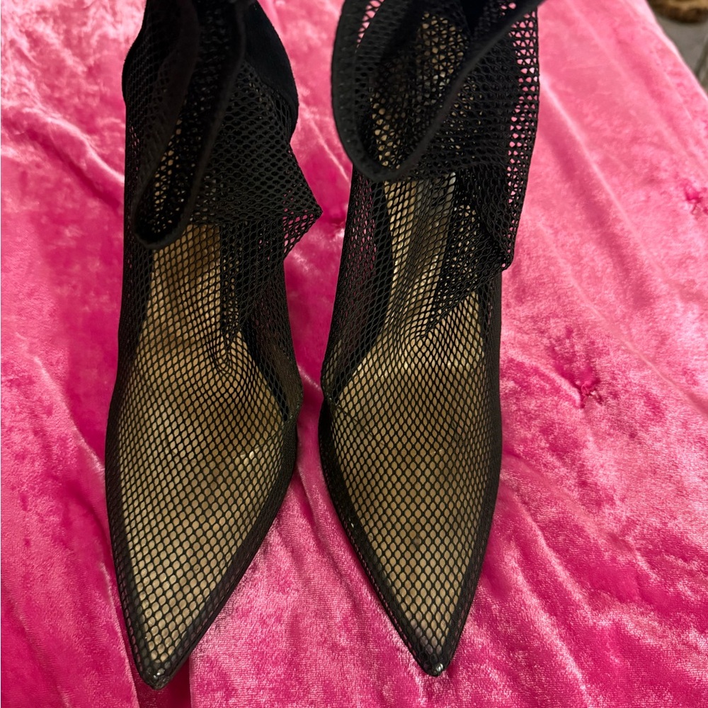 Steve Madden fishnet ankle booties